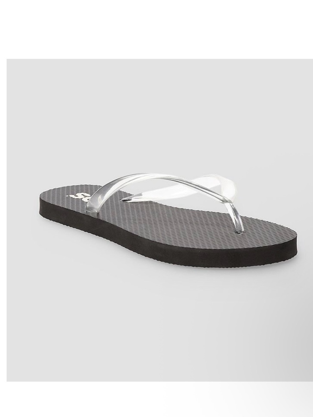 NWT SO Clear/Black Jelly Flip-Flop Sandal